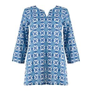 NEW RO'S GARDEN classic short women's kurta in indigo barbados